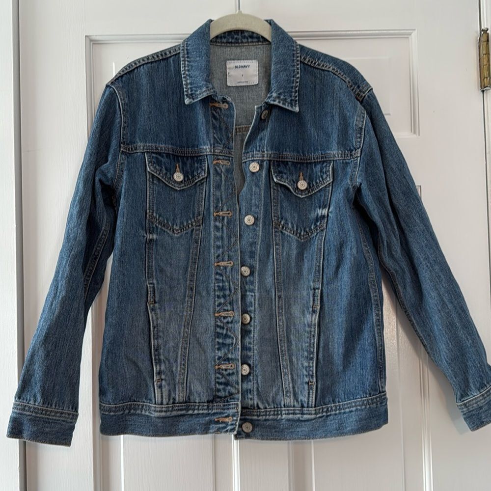 OLD NAVY DENIM JEAN JACKET WOMENS SMALL CLASSIC MEDIUM WASH